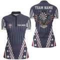 Personalized Patriot Us Flag Dart Quarter-Zip Navy Eagle Custom Dart