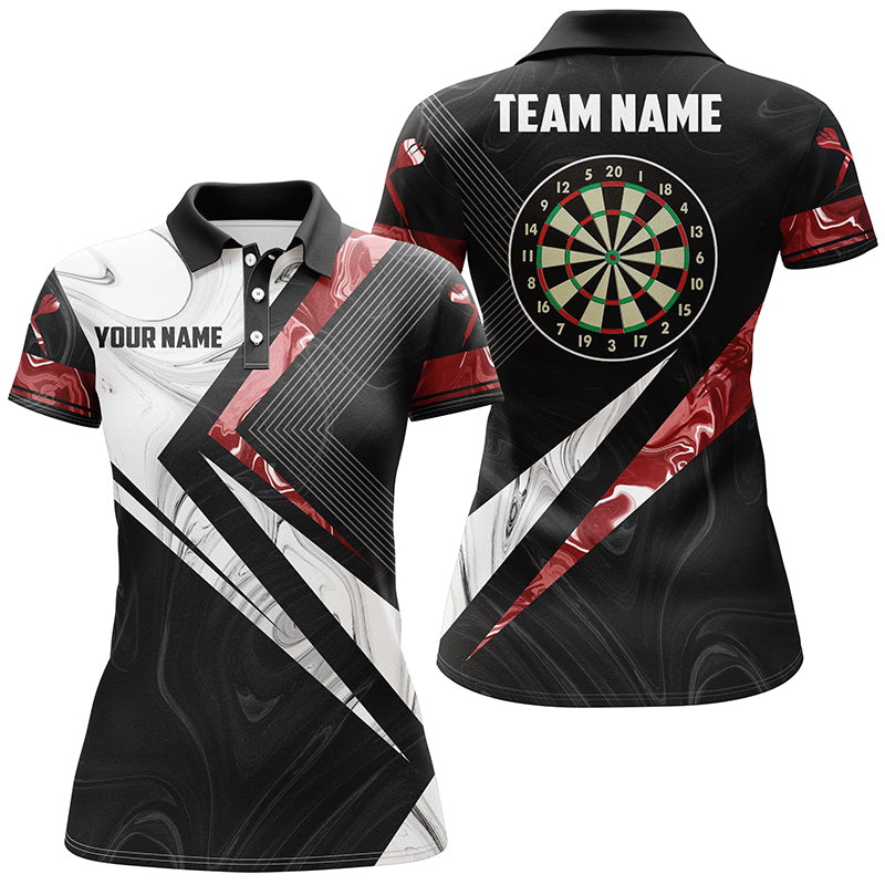 Red White Smoke Personalized Darts Quarter-Zip Custom Darts Women Team