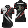 Red White Smoke Personalized Darts Quarter-Zip Custom Darts Women Team