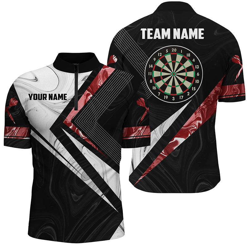 Red White Smoke Personalized Darts Quarter-Zip Custom Darts Women Team