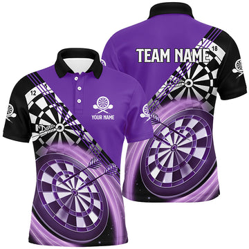Personalized Black Purple Darts Quarter-Zip Custom Darts Dart
