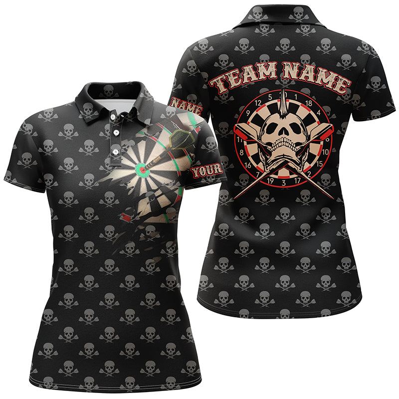Personalized Darts Skull Crossed Pattern Quarter-Zip Scary Dart