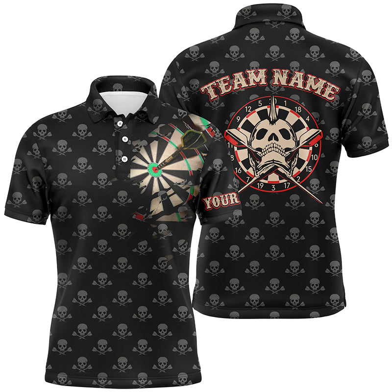 Personalized Darts Skull Crossed Pattern Quarter-Zip Scary Dart