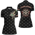 Personalized Darts Skull Crossed Pattern Quarter-Zip Scary Dart