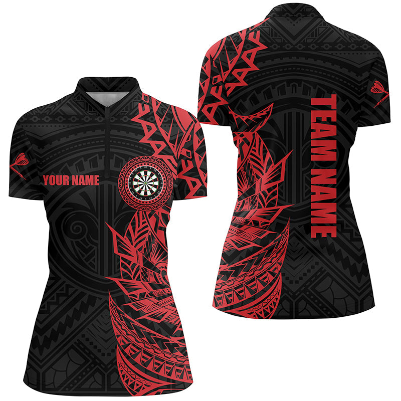 Personalized Red Tribal Darts Quarter-Zip Custom Darts Dart