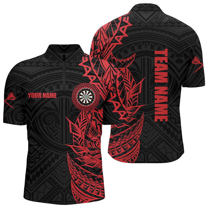Personalized Red Tribal Darts Quarter-Zip Custom Darts Dart
