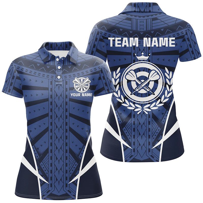 Blue Tribal Personalized Darts Quarter-Zip Custom Women Dart Cool Dart