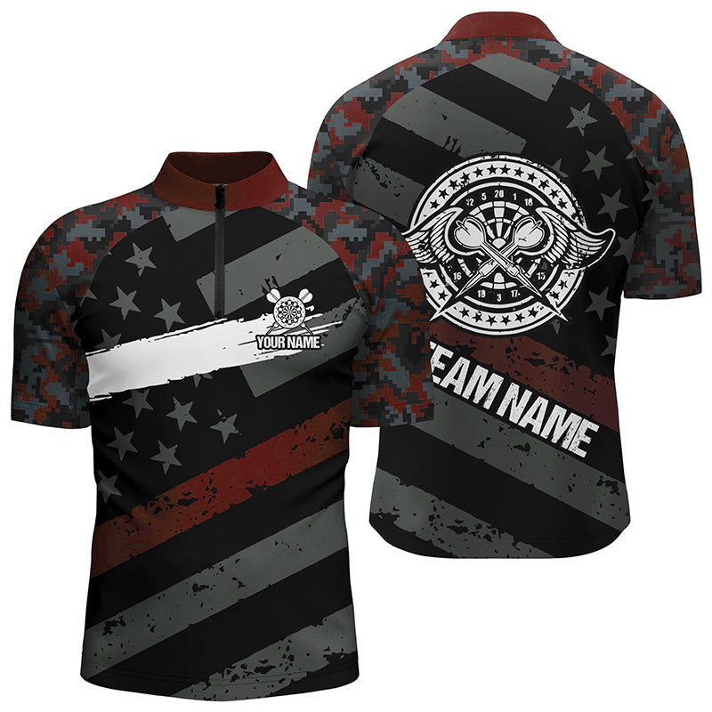 Custom Red Camo Retro American Flag Patriotic Darts Women Darts