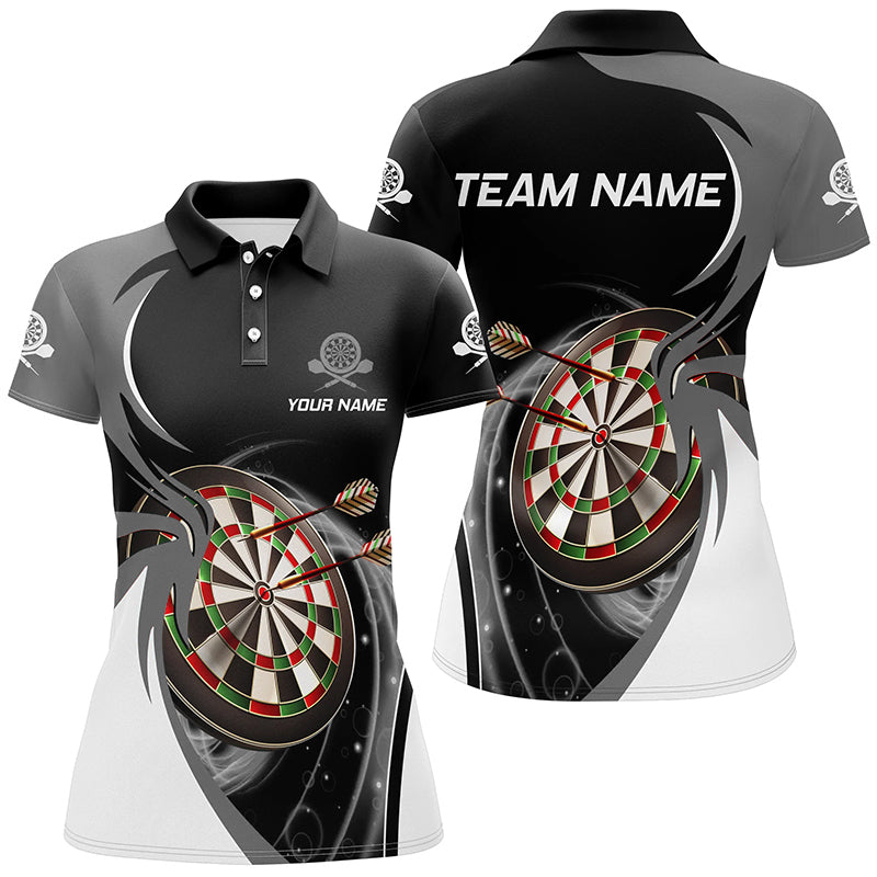 Personalized Grey Black Darts Quarter-Zip Custom Darts Dart