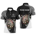 Personalized Grey Black Darts Quarter-Zip Custom Darts Dart