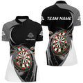 Personalized Grey Black Darts Quarter-Zip Custom Darts Dart