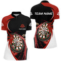 Personalized Red Black Darts Quarter-zip Custom Dart Team