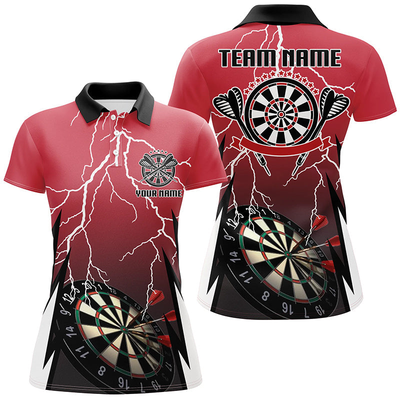 Personalized Red Lightning Darts Quarter-Zip Custom Thunder Darts