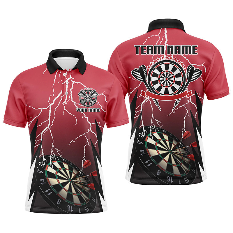 Personalized Red Lightning Darts Quarter-Zip Custom Thunder Darts