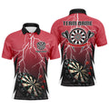 Personalized Red Lightning Darts Quarter-Zip Custom Thunder Darts