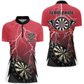 Personalized Red Lightning Darts Quarter-Zip Custom Thunder Darts