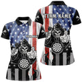 Personalized Vintage American Flag Darts Quarter-zip Skull Darts