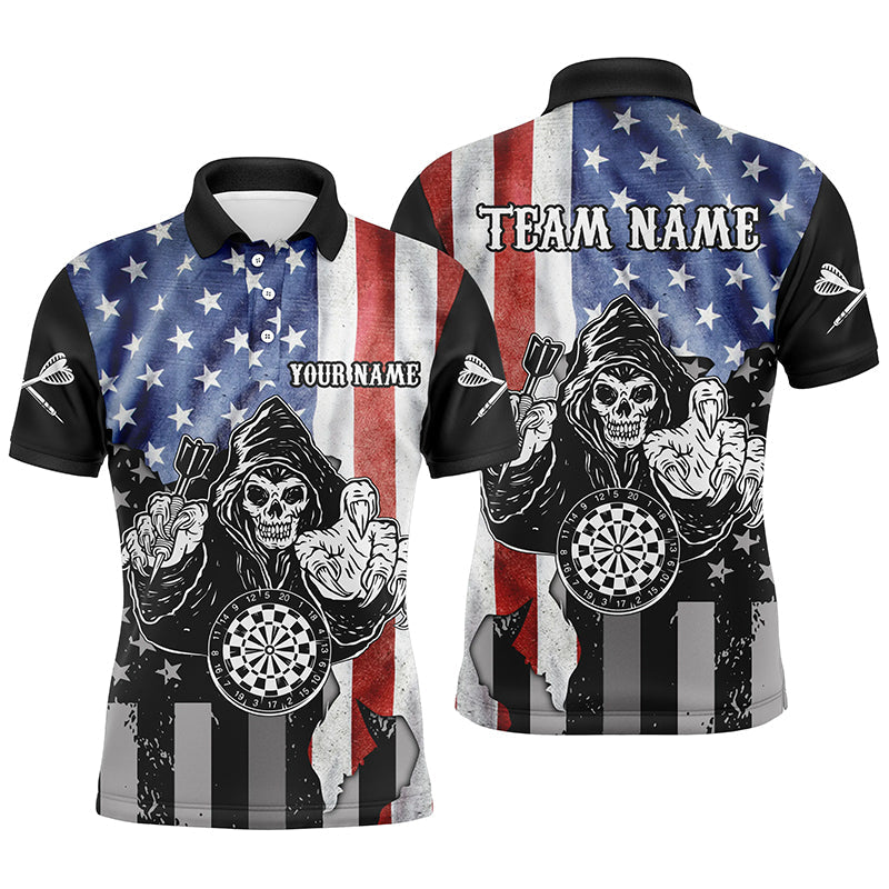 Personalized Vintage American Flag Darts Quarter-zip Skull Darts