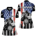 Personalized Vintage American Flag Darts Quarter-zip Skull Darts