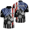 Personalized Vintage American Flag Darts Quarter-zip Skull Darts