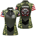 Green Camo American Flag Skull Dart Quarter-zip Custom Patriotic Darts