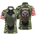 Green Camo American Flag Skull Dart Quarter-zip Custom Patriotic Darts