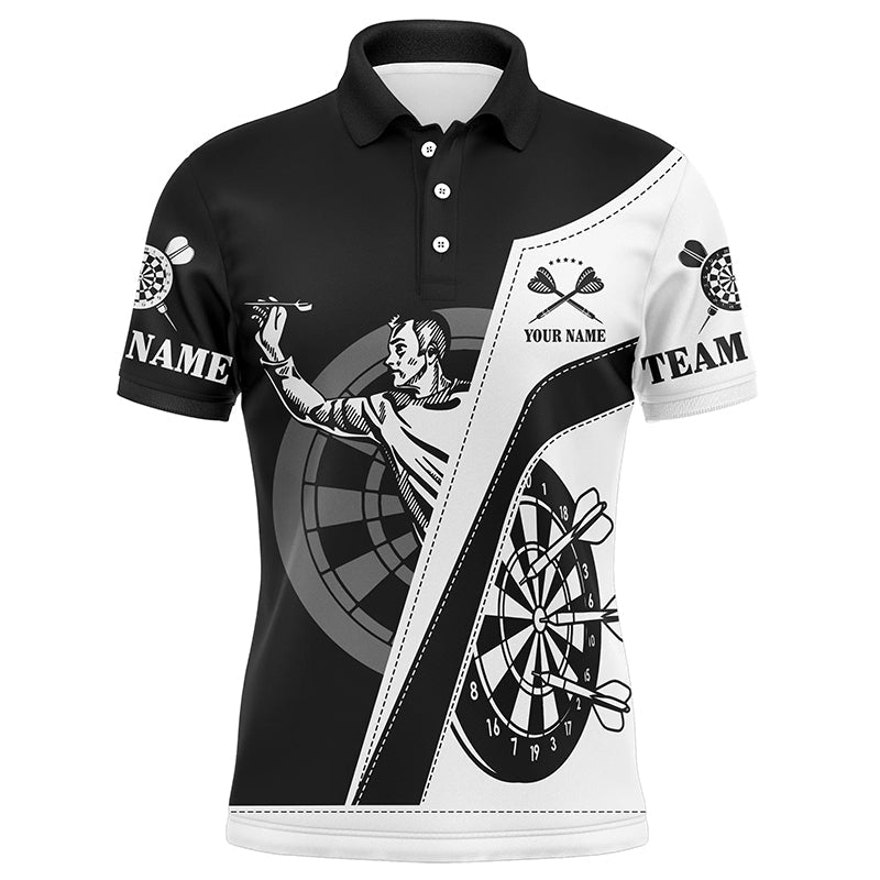 Personalized All Over Print Black White Dart Quarter-Zip Custom Women Darts
