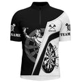 Personalized All Over Print Black White Dart Quarter-Zip Custom Women Darts