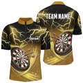 Personalized Thunder Lightning Yellow Darts Quarter-zip Custom Dart