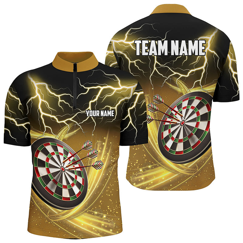 Personalized Thunder Lightning Yellow Darts Quarter-zip Custom Dart