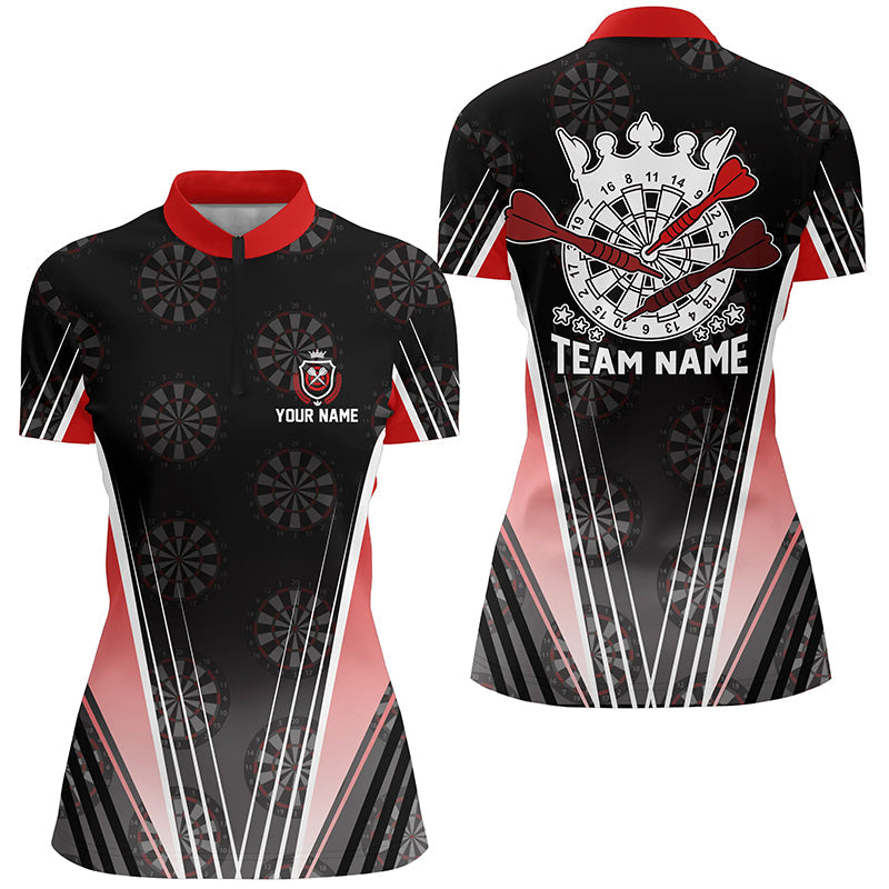 Personalized Black Red Darts Quarter-zip Custom Dart Darts