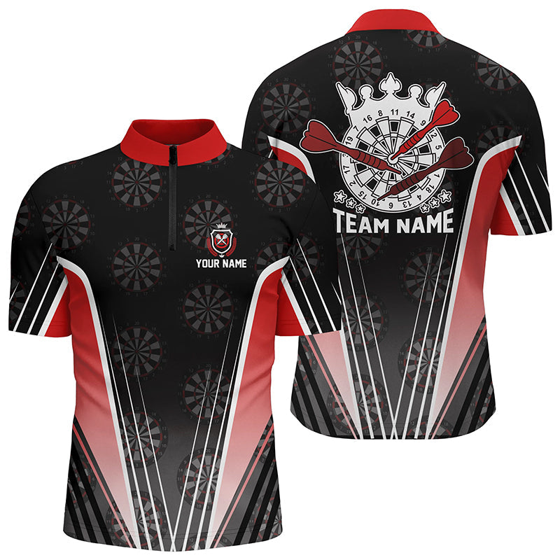 Personalized Black Red Darts Quarter-zip Custom Dart Darts