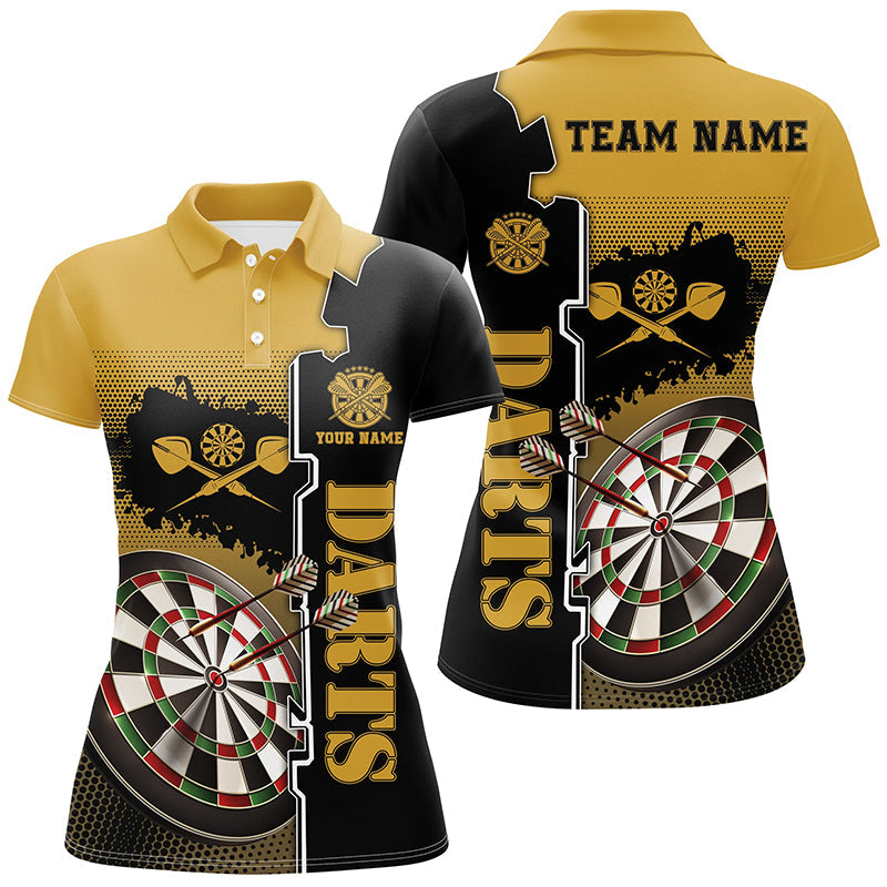 Personalized Yellow Black Darts Quarter-Zip Custom Darts Dart