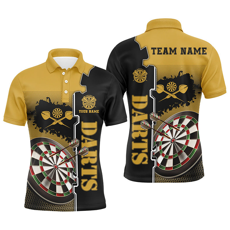 Personalized Yellow Black Darts Quarter-Zip Custom Darts Dart