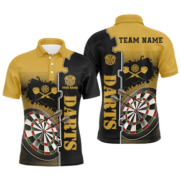 Personalized Yellow Black Darts Quarter-Zip Custom Darts Dart