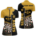 Personalized Yellow Black Darts Quarter-Zip Custom Darts Dart