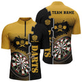 Personalized Yellow Black Darts Quarter-Zip Custom Darts Dart