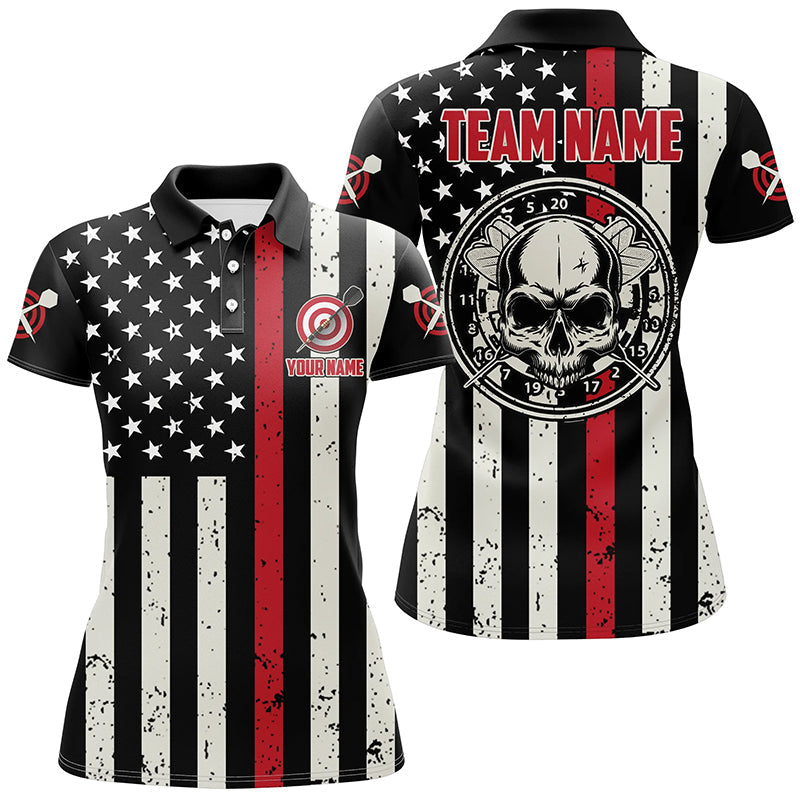 Personalized Skull American Flag Darts Quarter-zip Patriotic Darts