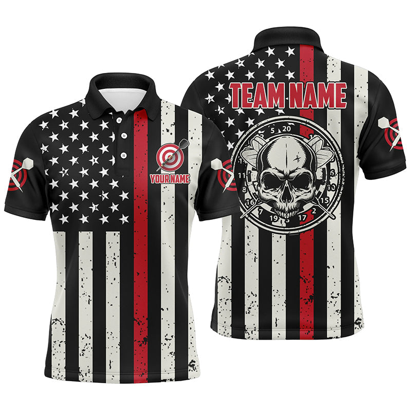 Personalized Skull American Flag Darts Quarter-zip Patriotic Darts