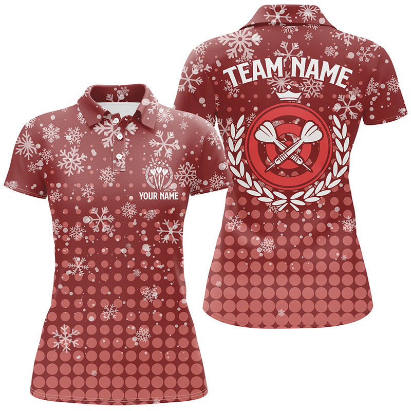 Personalized Darts Christmas Snowflakes Red Quarter-Zip Custom Dart