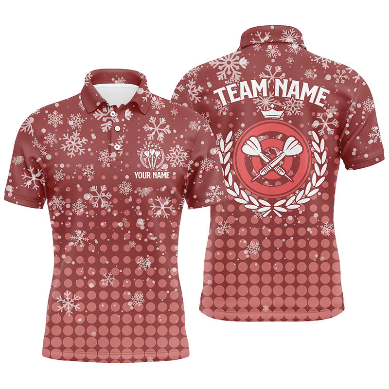 Personalized Darts Christmas Snowflakes Red Quarter-Zip Custom Dart