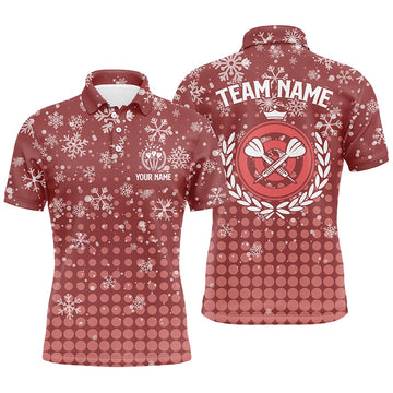 Personalized Darts Christmas Snowflakes Red Quarter-Zip Custom Dart