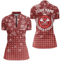 Personalized Darts Christmas Snowflakes Red Quarter-Zip Custom Dart