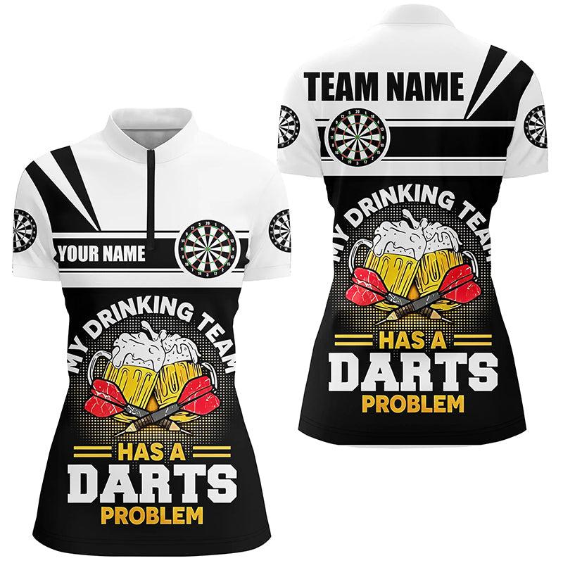 My Drinking Team Beer Darts Quarter-Zip Customized Darts Dart