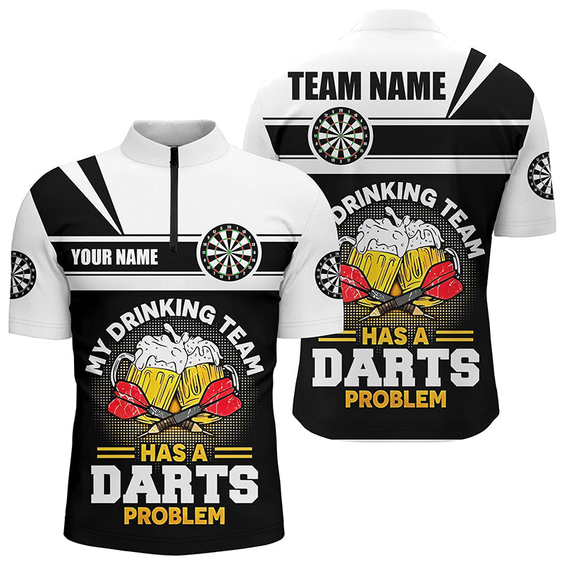 My Drinking Team Beer Darts Quarter-Zip Customized Darts Dart