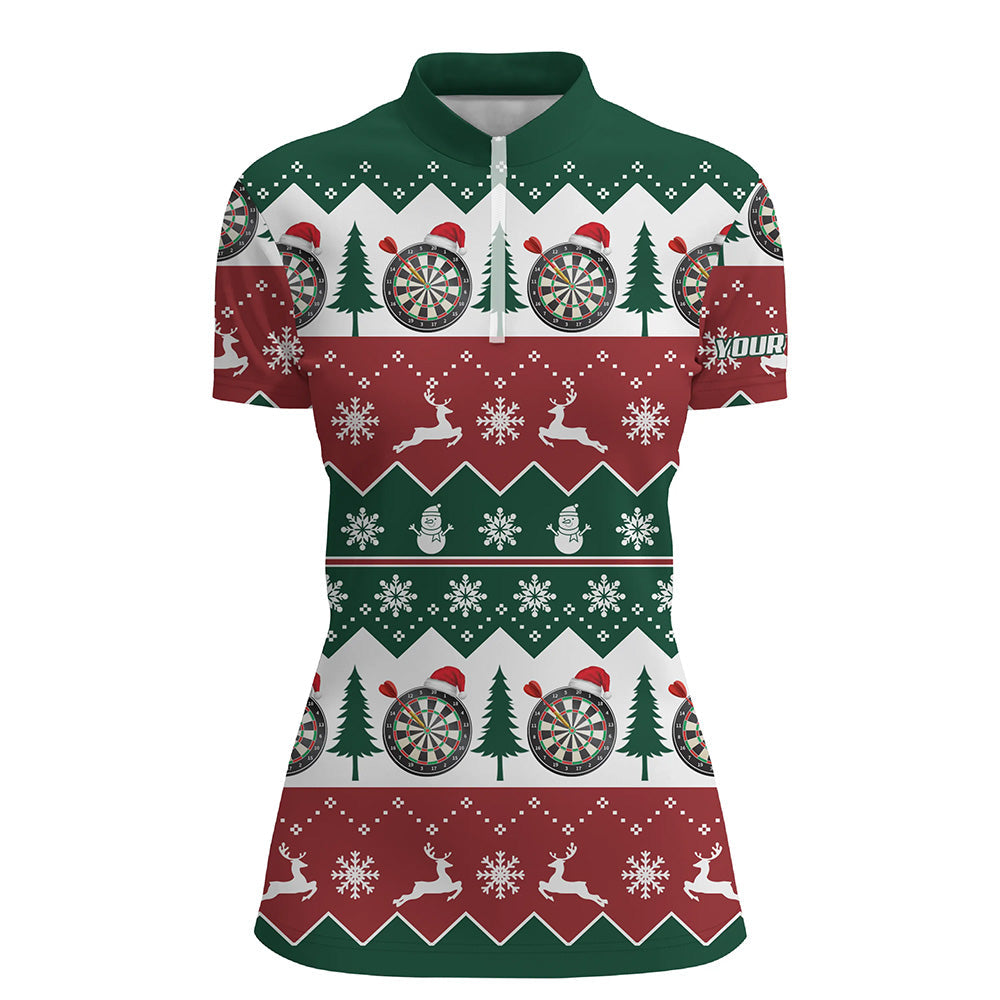 Christmas Tree Snowflakes Darts Quarter-Zip Custom Christmas Darts