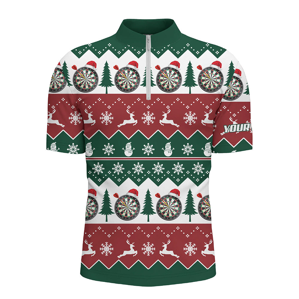 Christmas Tree Snowflakes Darts Quarter-Zip Custom Christmas Darts