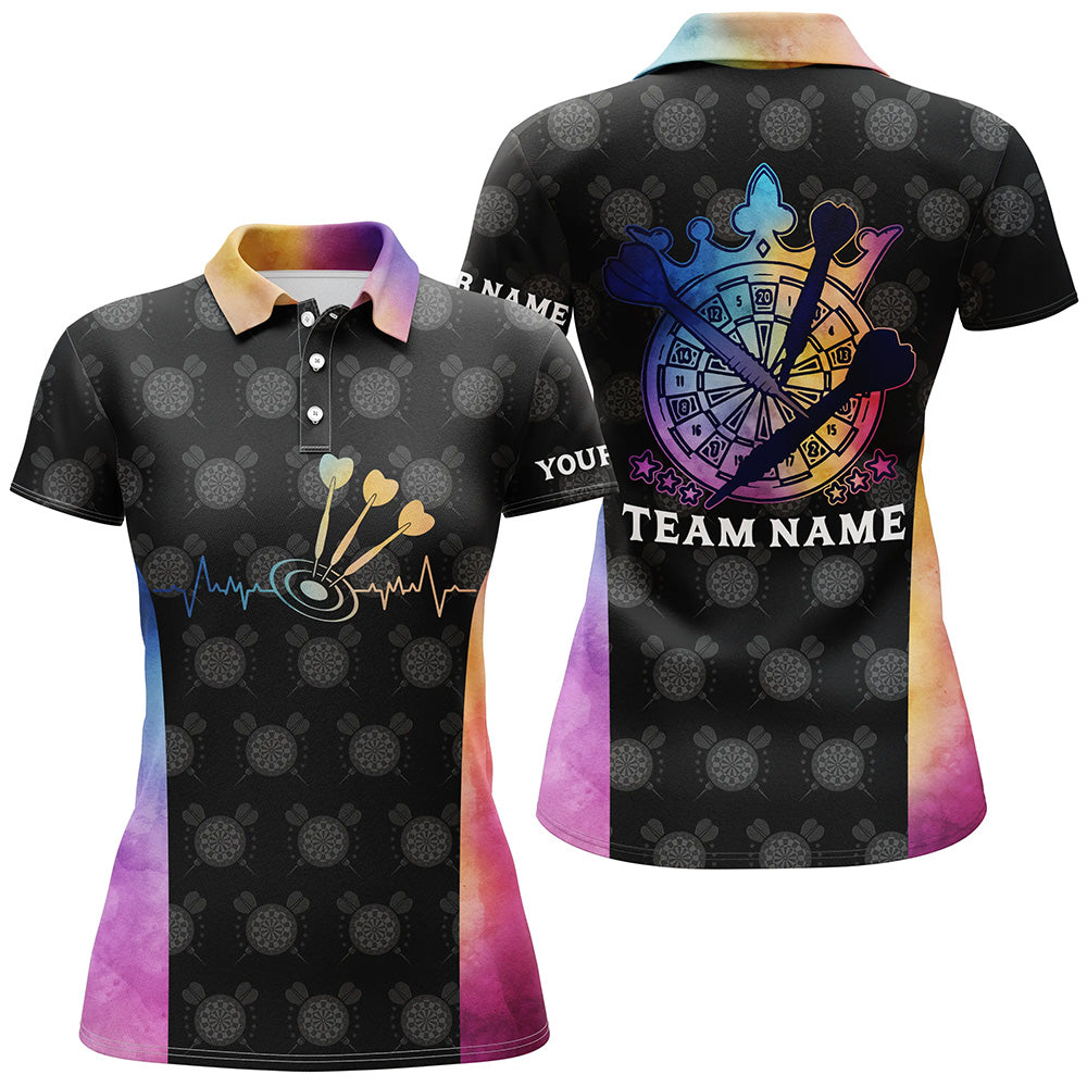 Darts Heartbeat Tie Dye Quarter-Zip Personalized Darts Dart