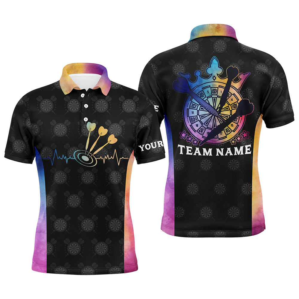 Darts Heartbeat Tie Dye Quarter-Zip Personalized Darts Dart