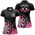 Personalized Darts Wings Black and Pink Quarter-Zip Cute Women Darts Dart